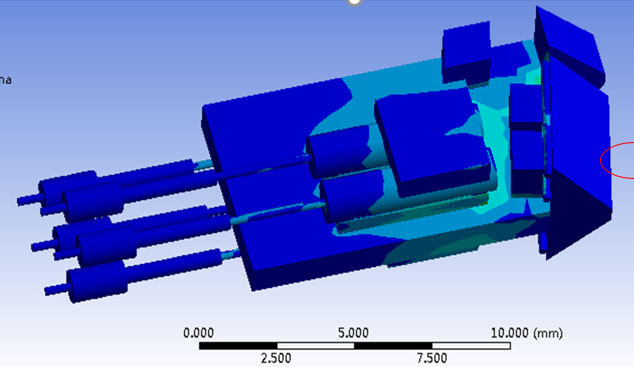  Mechanical performance simulation of 4channels mini low IL DWDM mux demux device reliability test against vibration