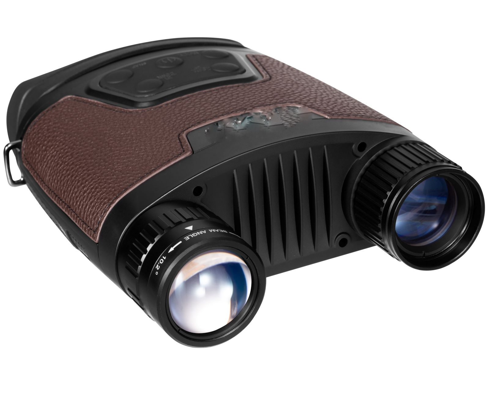 380m illuminating distance, 2X zoom-in telecentric lens, 31mm diameter 3.5X objective lens, 1920X1080 sensor, 640X360 built-in TFT LCD, active infrared laser binocular night vision camera 
